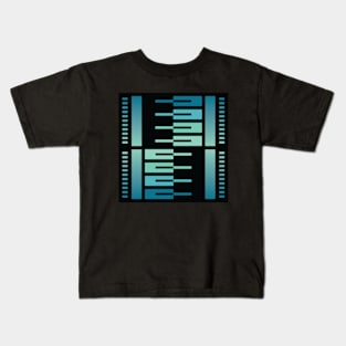 “Dimensional Split (1)” - V.3 Blue - (Geometric Art) (Dimensions) - Doc Labs Kids T-Shirt